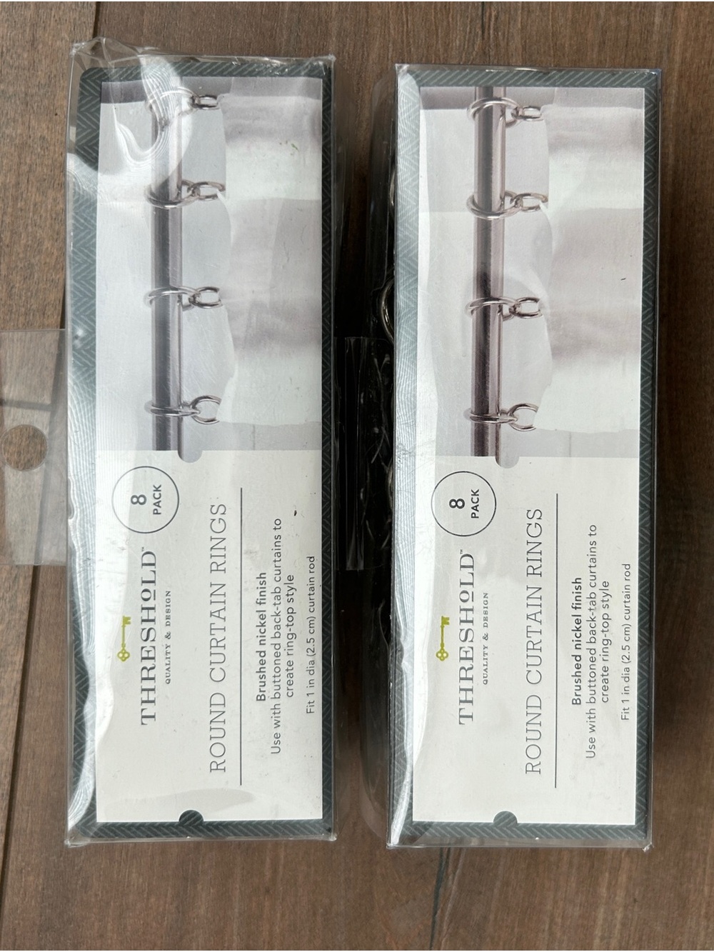 NWT Threshold Brushed Nickel Round Curtain Rings (2 Packs, 8 Each)